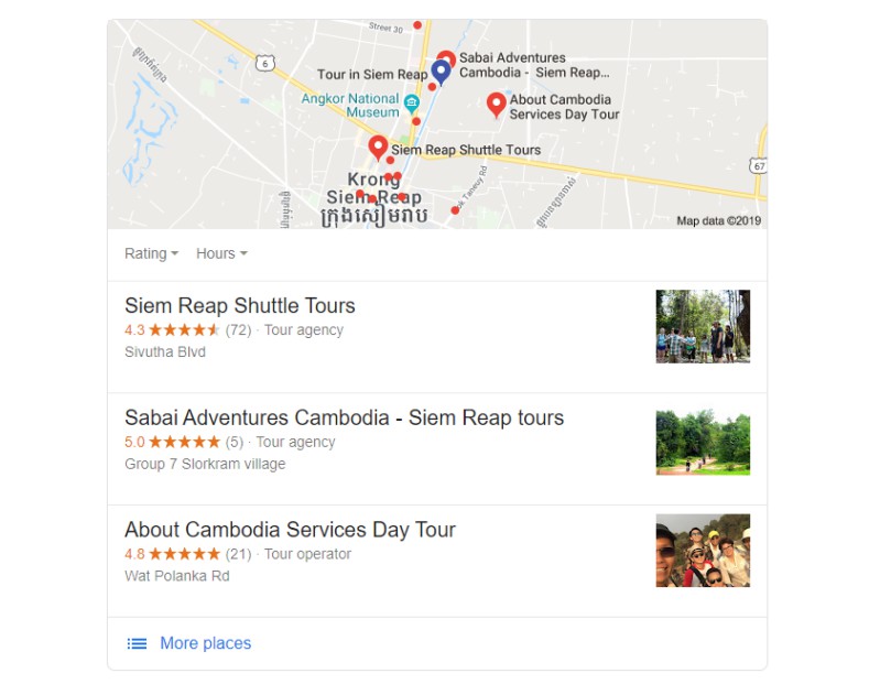 Google local Map Pack in Google Search Results